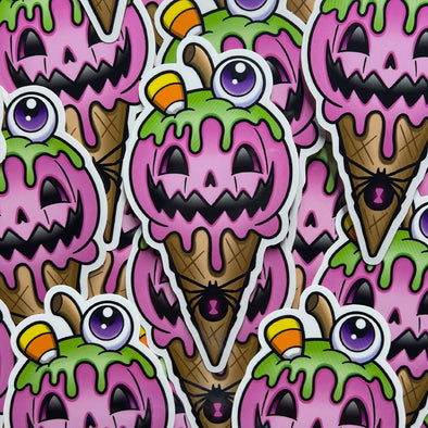 Halloween Cone Sticker - Purple