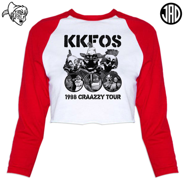 1988 Craazzy Tour - Women's Cropped Baseball Tee