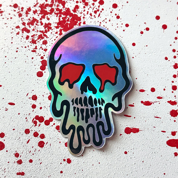 Melty Skull Holo Sticker