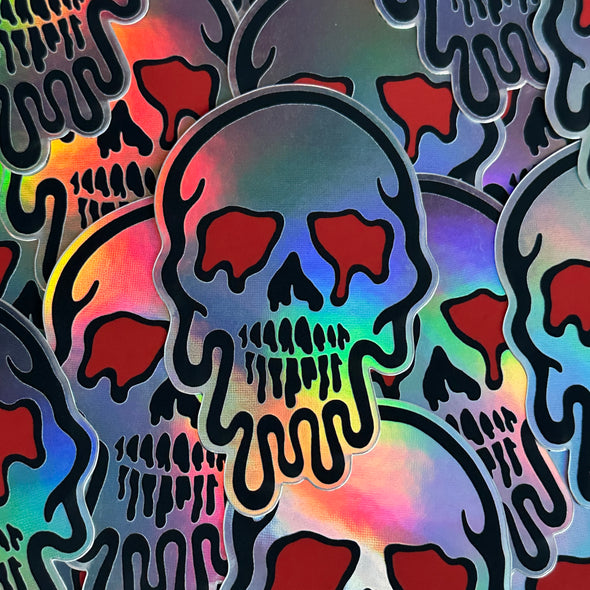 Melty Skull Holo Sticker