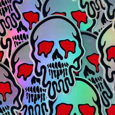 Melty Skull Holo Sticker