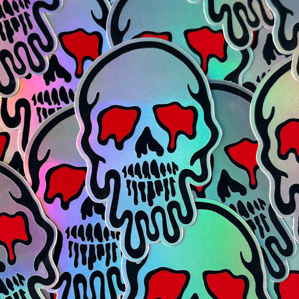 Melty Skull Holo Sticker