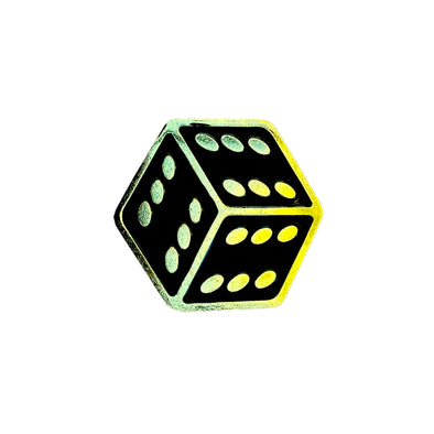 Triple 6 Dice - Black & Gold - Enamel Pin