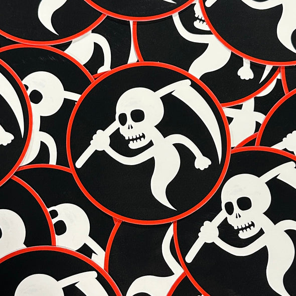 Death Ghost Sticker - White/Black/Red