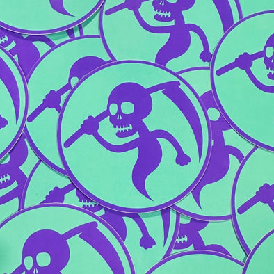 Death Ghost Sticker - Purple/Teal