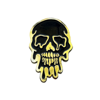 Melty Skull - Black & Gold - Enamel Pin