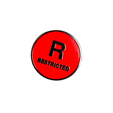 R Restricted VHS Sticker Enamel Pin