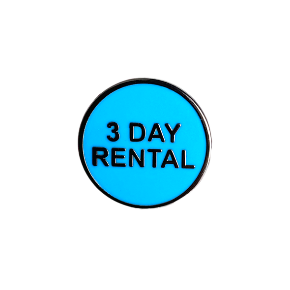 3 Day Rental VHS Sticker Enamel Pin