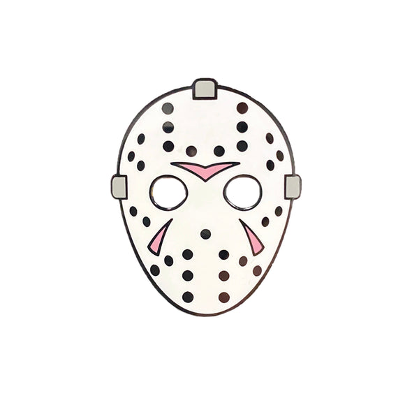 Hockey Mask - White Solid/Pink Markings - Pin