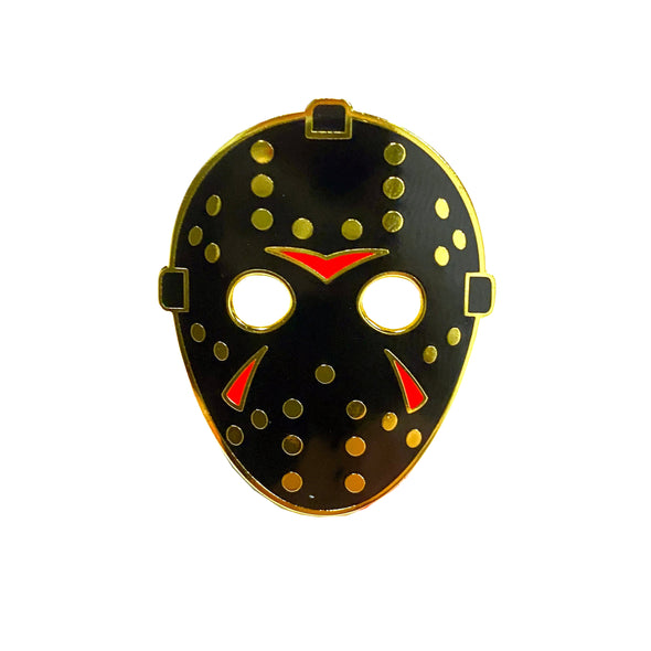 Hockey Mask Gold/Black Pin