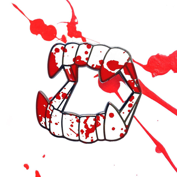 Vampire Teeth - Blood Splatter - Enamel Pin