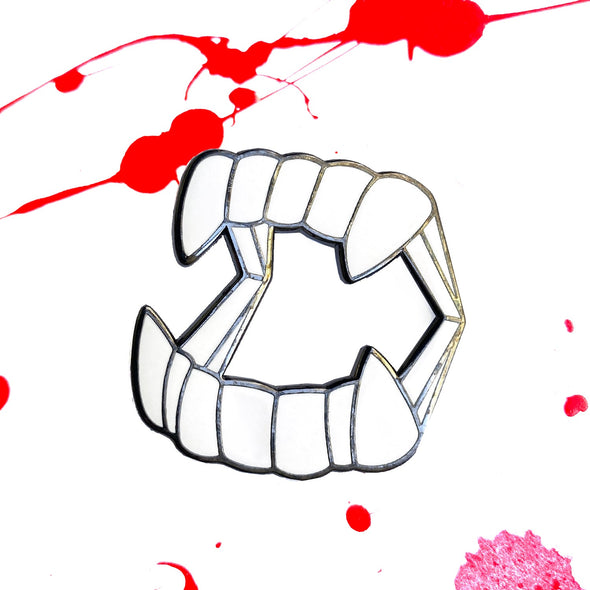 Vampire Teeth White Pin