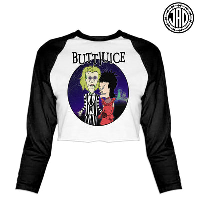 Buttjuice - Women's Cropped Baseball Tee