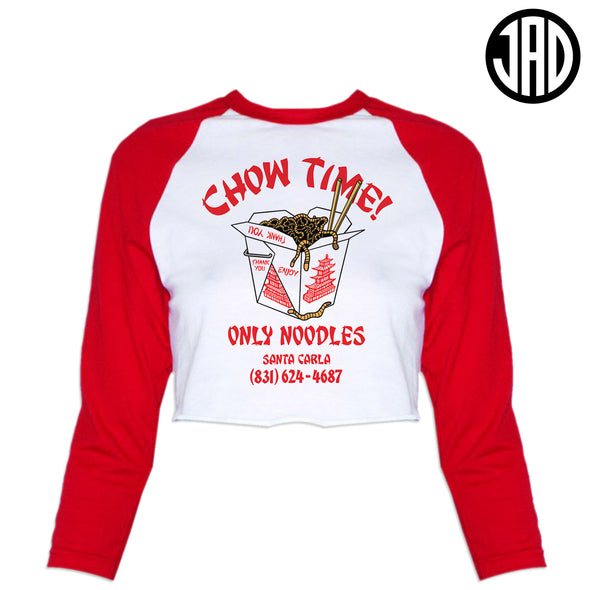 Chow Time - Women's Cropped Baseball Tee