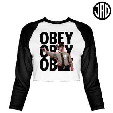 Do Not Question Authority - Women's Cropped Baseball Tee