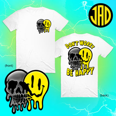 Be Happy - Front and Back - Men's (Unisex) Tee