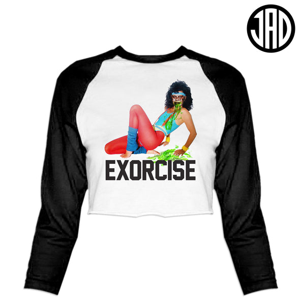 Exorcise - Women's Cropped Baseball Tee