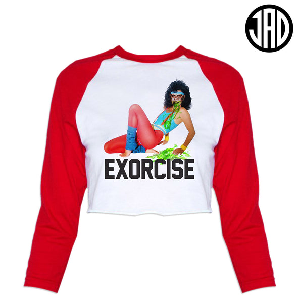 Exorcise - Women's Cropped Baseball Tee