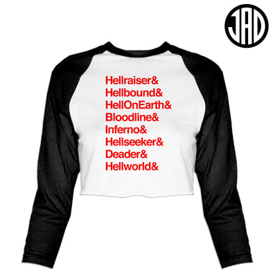 Hell 8 - Women's Cropped Baseball Tee