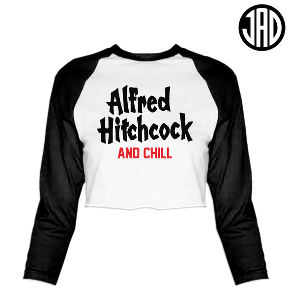 Hitchcock & Chill - Women's Cropped Baseball Tee