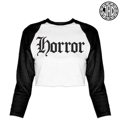 Horror -  Women's Cropped Baseball Tee