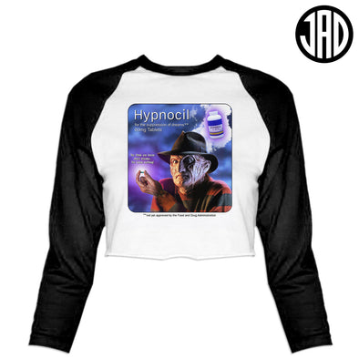 Hypnocil - Women's Cropped Baseball Tee