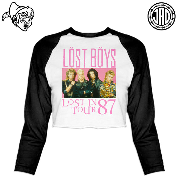 Lost In 1987 Tour - Women's Cropped Baseball Tee