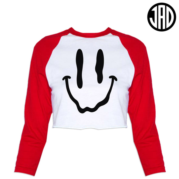 Melty Face - Women's Cropped Baseball Tee
