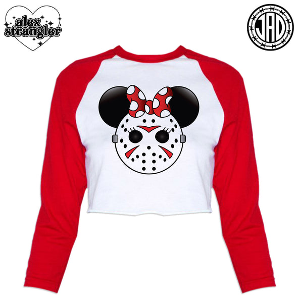 Mrs. Murder Mouse - Women's Cropped Baseball Tee