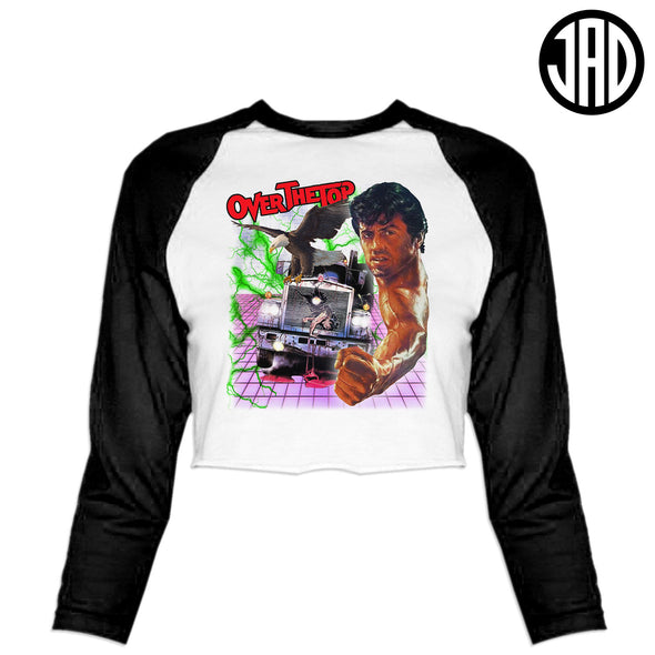 Over The Top - Women's Cropped Baseball Tee