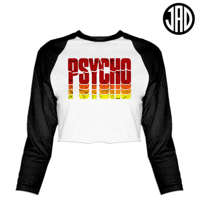 Psycho Retro - Women's Cropped Baseball Tee