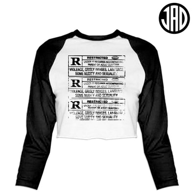 Rated R V2 - Women's Cropped Baseball Tee