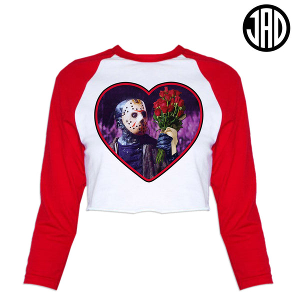 Roses are Red, You are Dead - Women's Cropped Baseball Tee