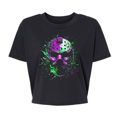 Splatter Mask Purple - Alternative Women's Crop Tee