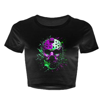 Splatter Mask Purple - Women's Crop Top