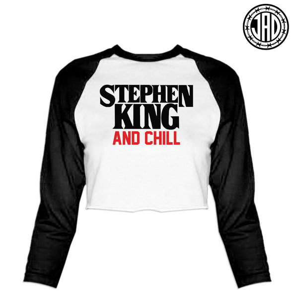 Stephen King And Chill - Women's Cropped Baseball Tee