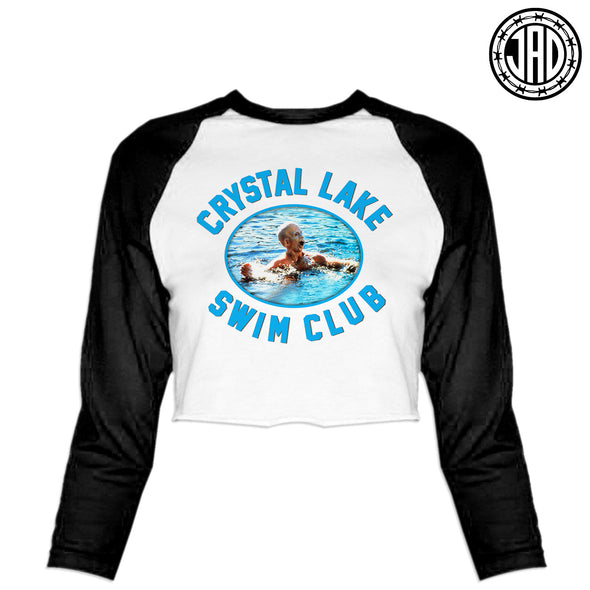 Crystal Lake Swim Club - Women's Cropped Baseball Tee