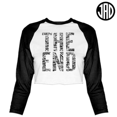 The End Titles - Women's Cropped Baseball Tee