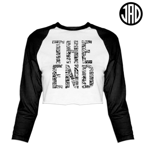 The End Titles - Women's Cropped Baseball Tee