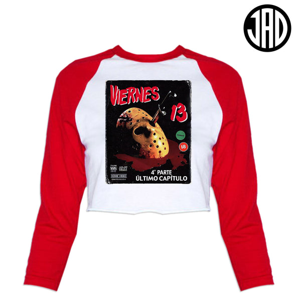 Viernes 13 - Women's Cropped Baseball Tee