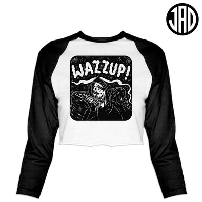 Wazzup - Women's Cropped Baseball Tee